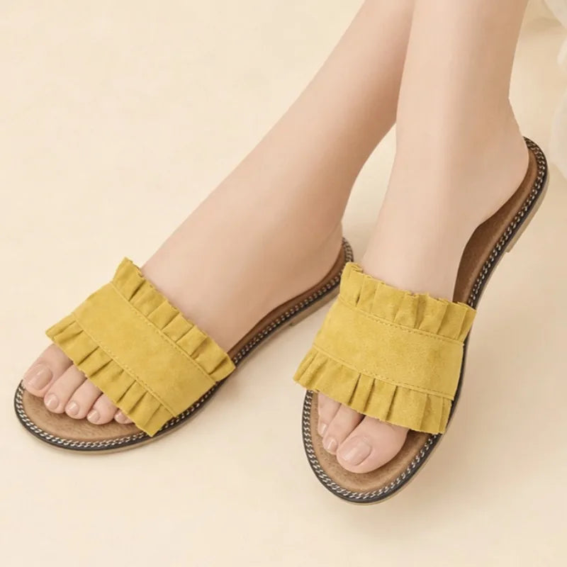 Women's Fish Mouth Open Toe Elegant Comfortable Slippers 2026 Summer Zpaxo turmeric 36