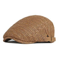 Casual Hollow Design Straw Beret Adjustable Sun Protection Newsboy Cap Breathable Ivy Cap Unisex Zpaxo Coffee