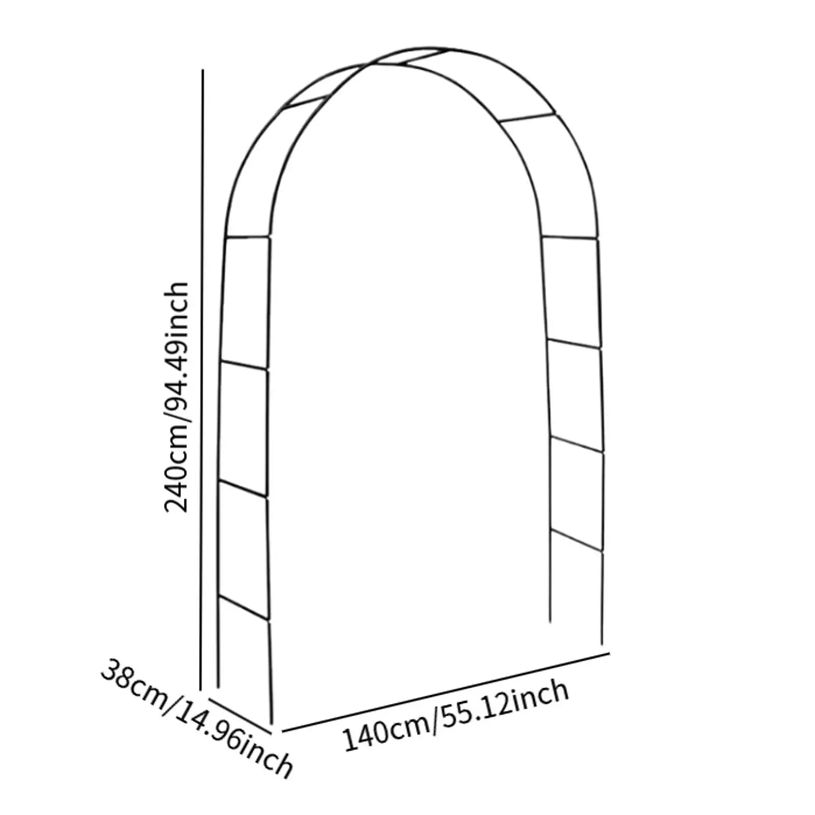 DIY Metal Garden Arch Trellis 240x140x38cm Flowers Frame Multipurpose Zpaxo
