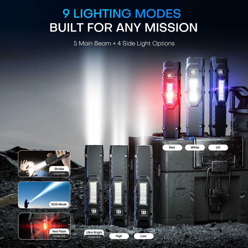 ESMARTER 8-Mode EDC Tactical Flashlight – 1600 Lumen Rechargeable