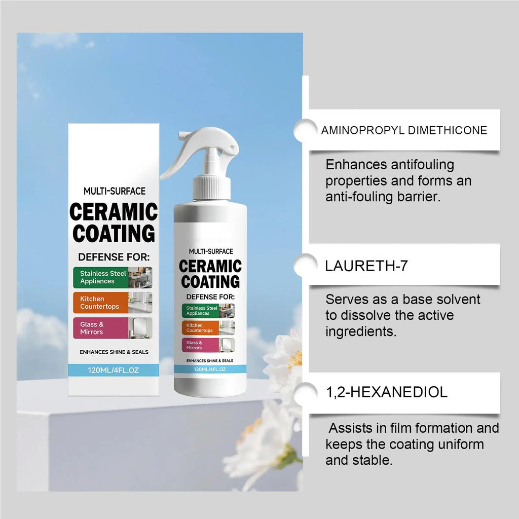 Ceramic Coating Spray Stainless Steel Glass Long Lasting Shine Seal