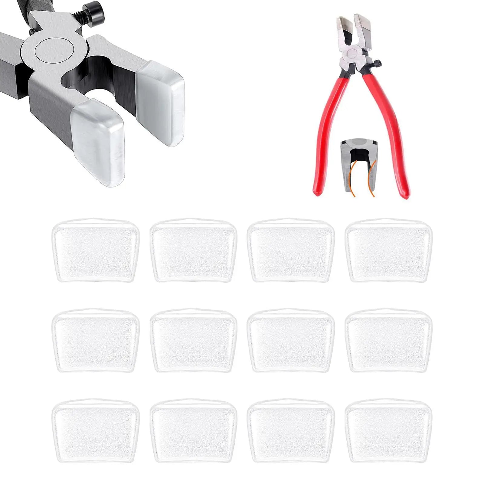 12Pcs Rubber Tips Replaceable Professional Jaws Protective for Key Fob Plier Nippers Grozing Pliers Glass Breaking Pliers Zpaxo