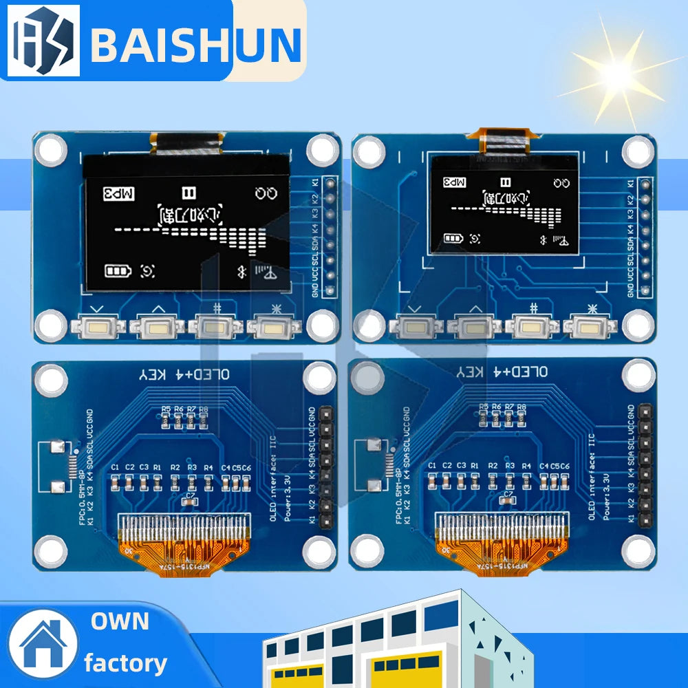0 96-Inch I2C OLED Display Module 128 64 White SSD1315-Driven 4 Zpaxo