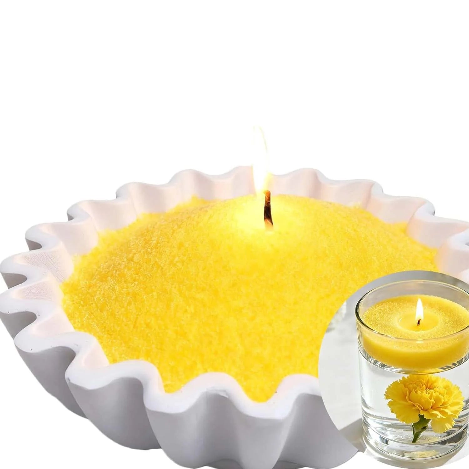 DIY Sand Wax Ice Flower Wax Pearls – Scented Candle Making Kit Candle Making Wax Zpaxo 100G yellow