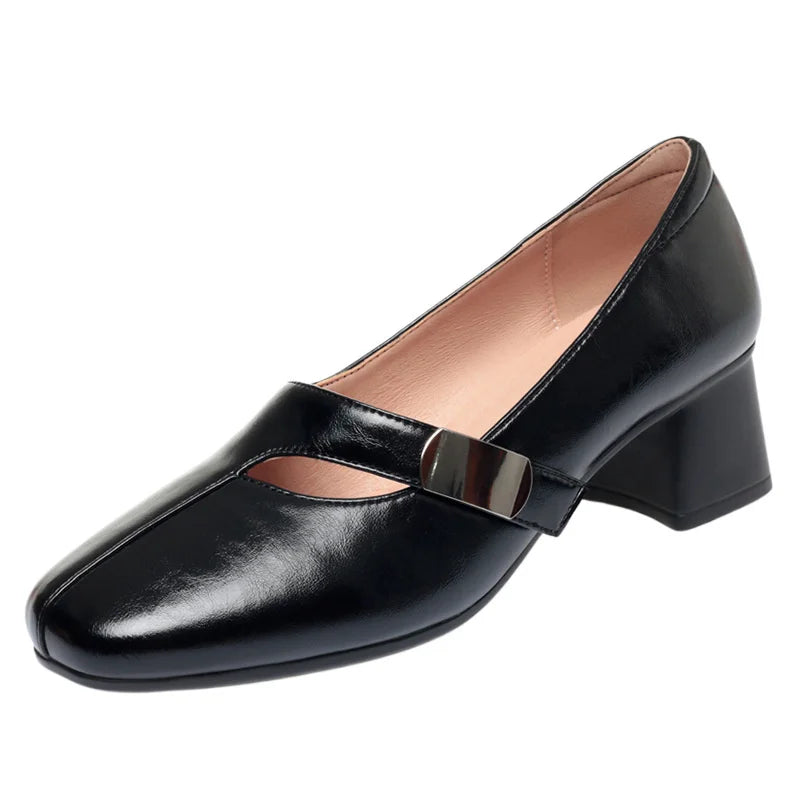Light Mouth Single Shoes Soft Soles Mother Thick Heels Fashionable Zpaxo