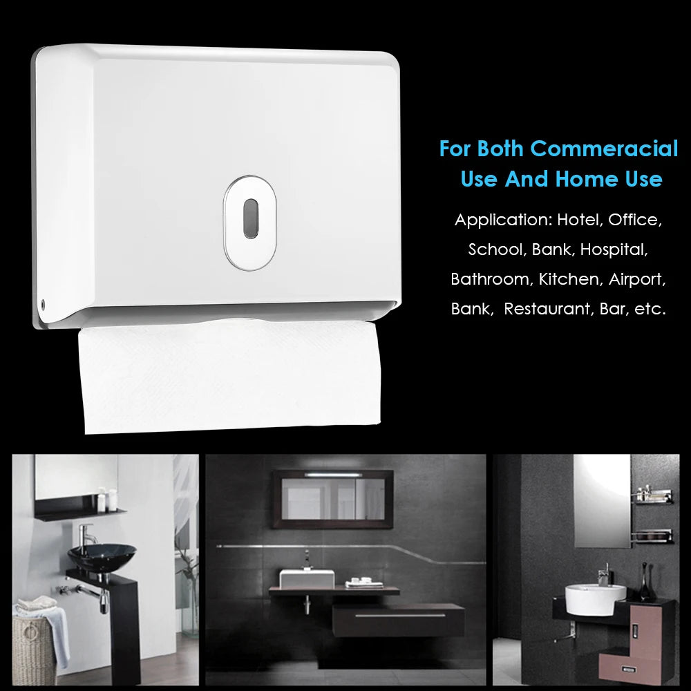 ABS Material Rectangular Wall-mounted Bathroom Tissue Dispenser Tissue Box Holder Home Car Organizer for Multifold Paper Towels Zpaxo