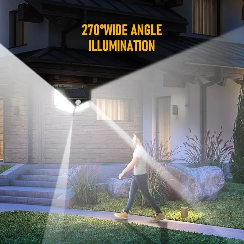 100 LED Solar Wall Light Motion Sensor Outdoor IP65 Lamp