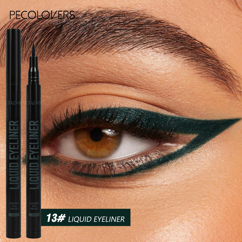 24-Hour Long-lasting Green Eyeliner Liquid Pen Non-sticky Formula Zpaxo 13