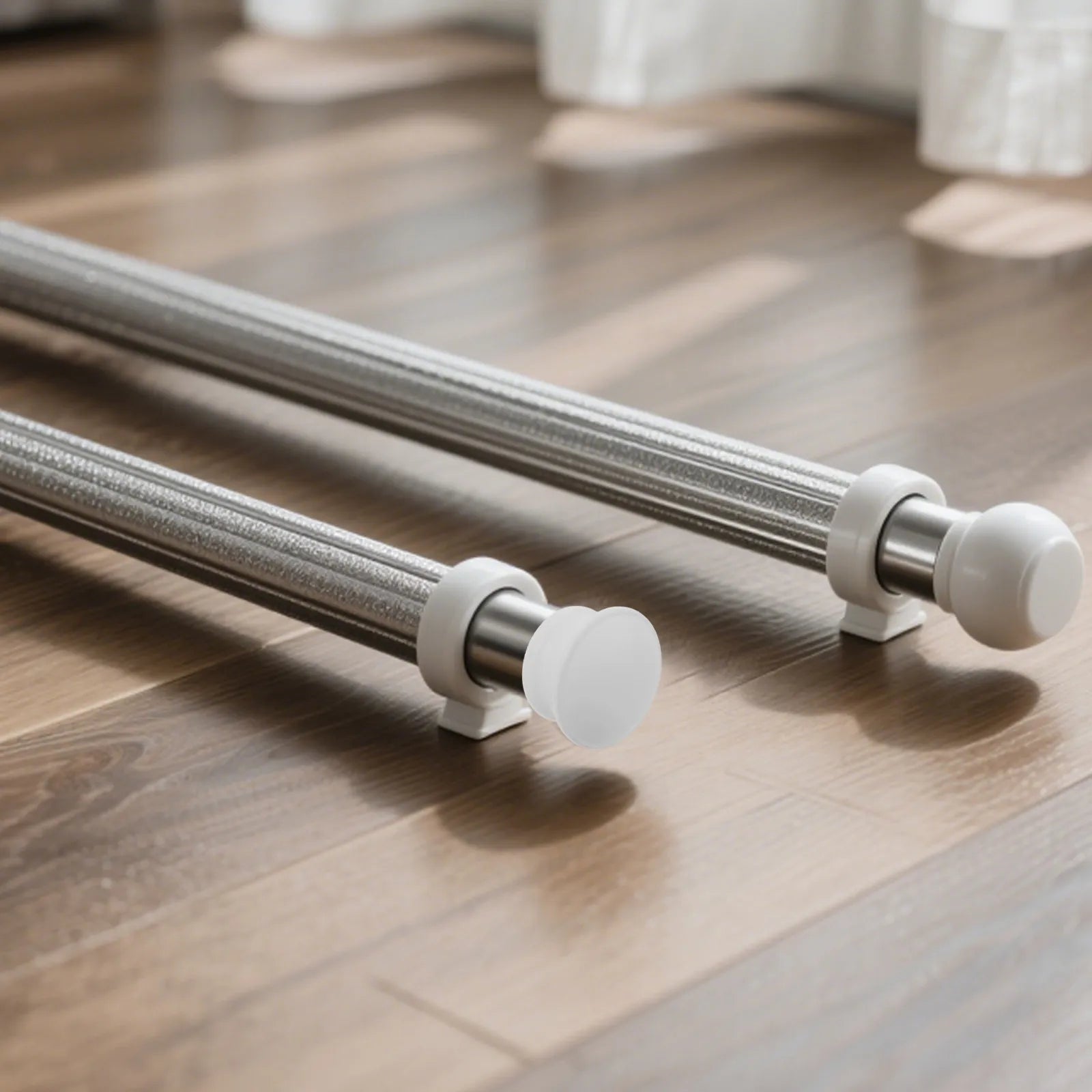 Curtain Rod Decorative End Caps White 5 M5 Screw-on Drapery Closet