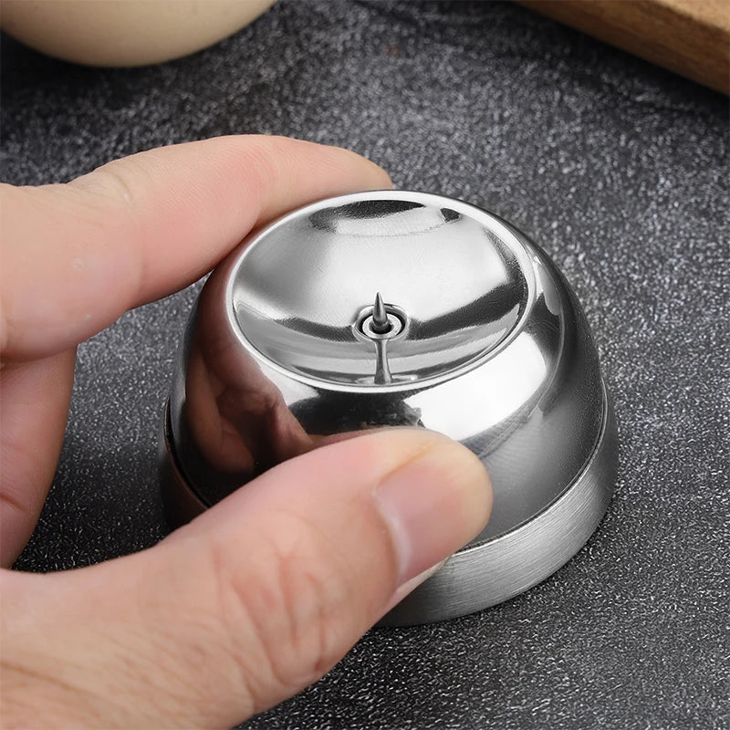 Puncher Plastic Base Manual Boiled Egg Stainless Steel Egg Needle Egg Puncher Anti-explosion Hole Puncher Kitchen Gadget Egg Zpaxo