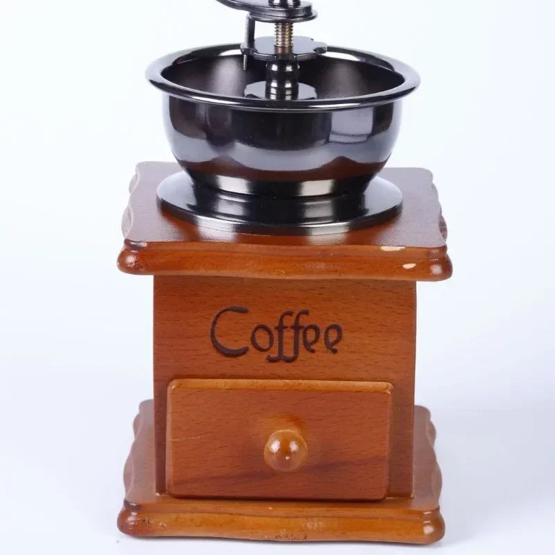Vintage Wooden Manual Burr Coffee Grinder – Hand Crank Mill Manual Coffee Grinder Zpaxo
