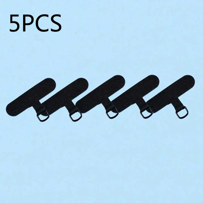 10/5/1Pcs Universal Tpu Mobile Phone Anti-lost Lanyard Card Gasket Nylon Detachable Phone Hanging Cord Strap Patch Tether Pad Zpaxo 5pcs black