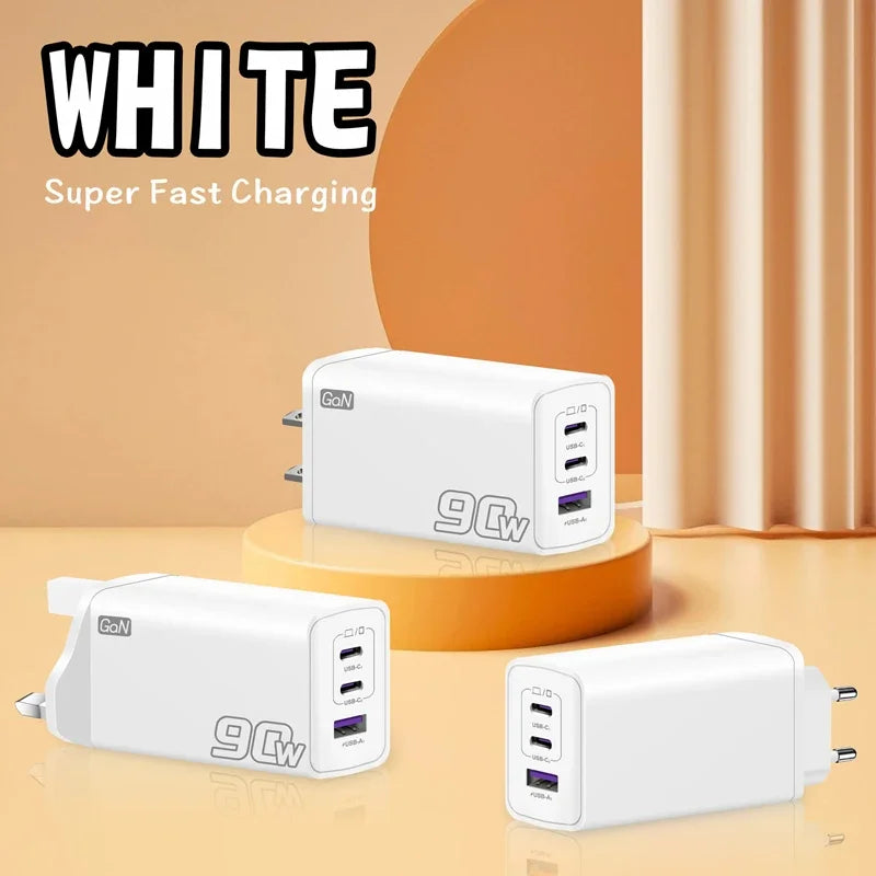 3IN1 90W Multi-port Charger 2PD+USB Fast Charging Head Full-protocol