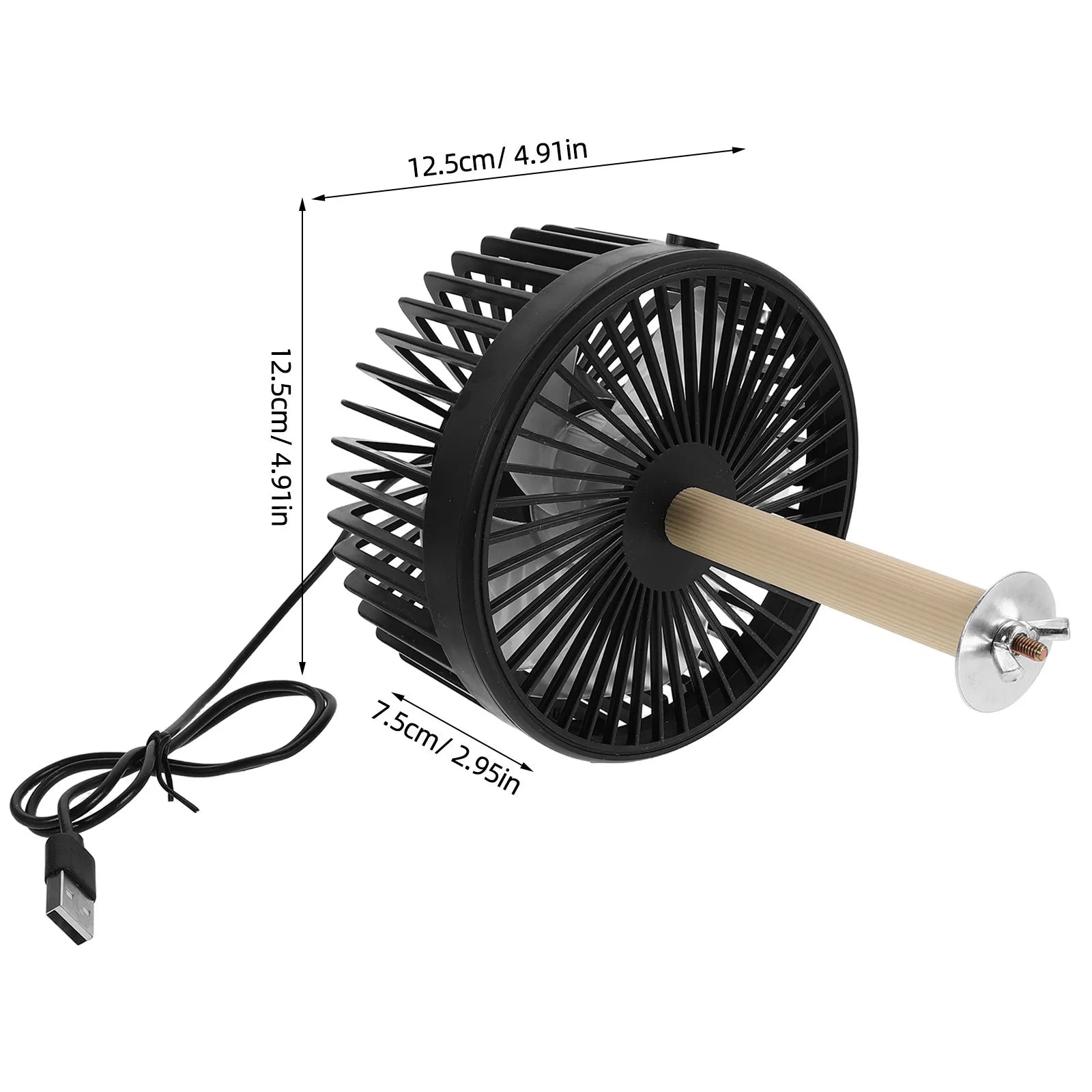 Quiet USB Pet Crate Cooling Fan External Mount Dog Cage Birdcage