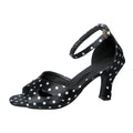 Fashion Polka Dot Ankle Buckle Pumps Women 44 Pointed Toe Heels