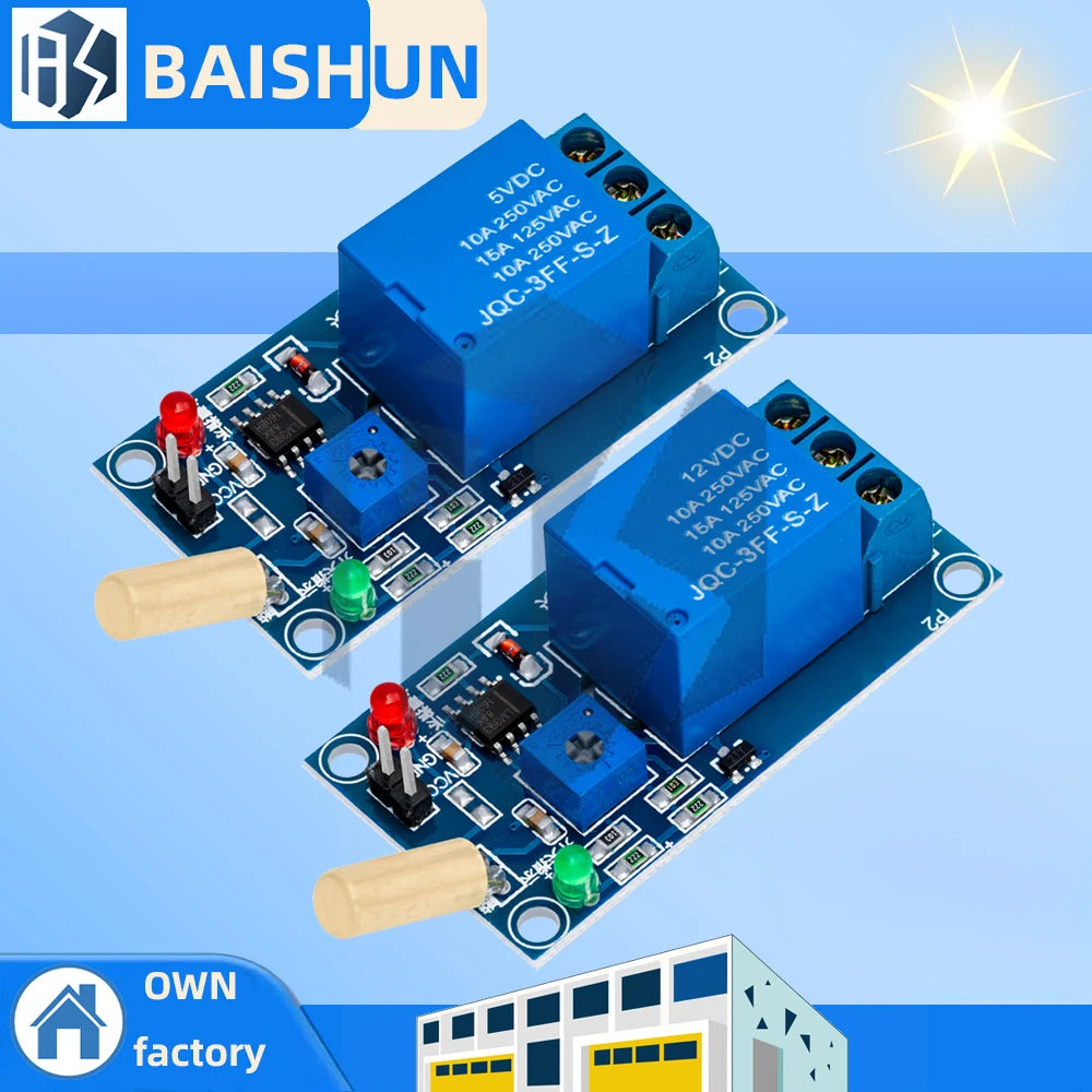 BAISHUN 5V 12v 1 Channel Output Tilt Slant Angle Sensor Relay Module Golden SW520D ball switch tilt sensor module For arduino Zpaxo