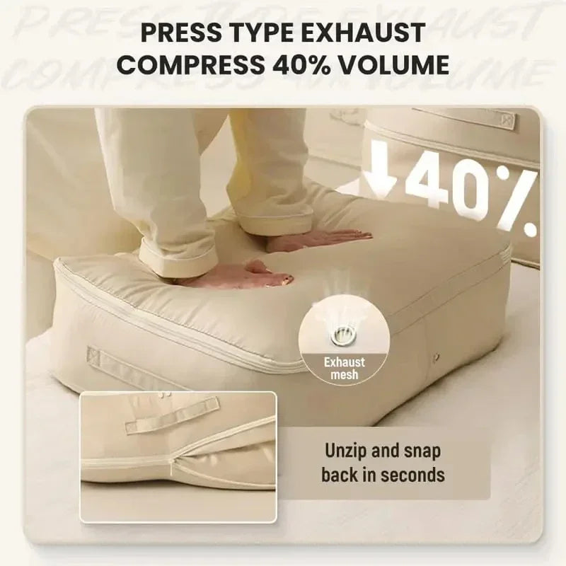 Compression Dustproof Organizer Storage Bag Large Capacity Moisture-proof Clothes Quilt Moving Bag Self Compression Organizer Zpaxo