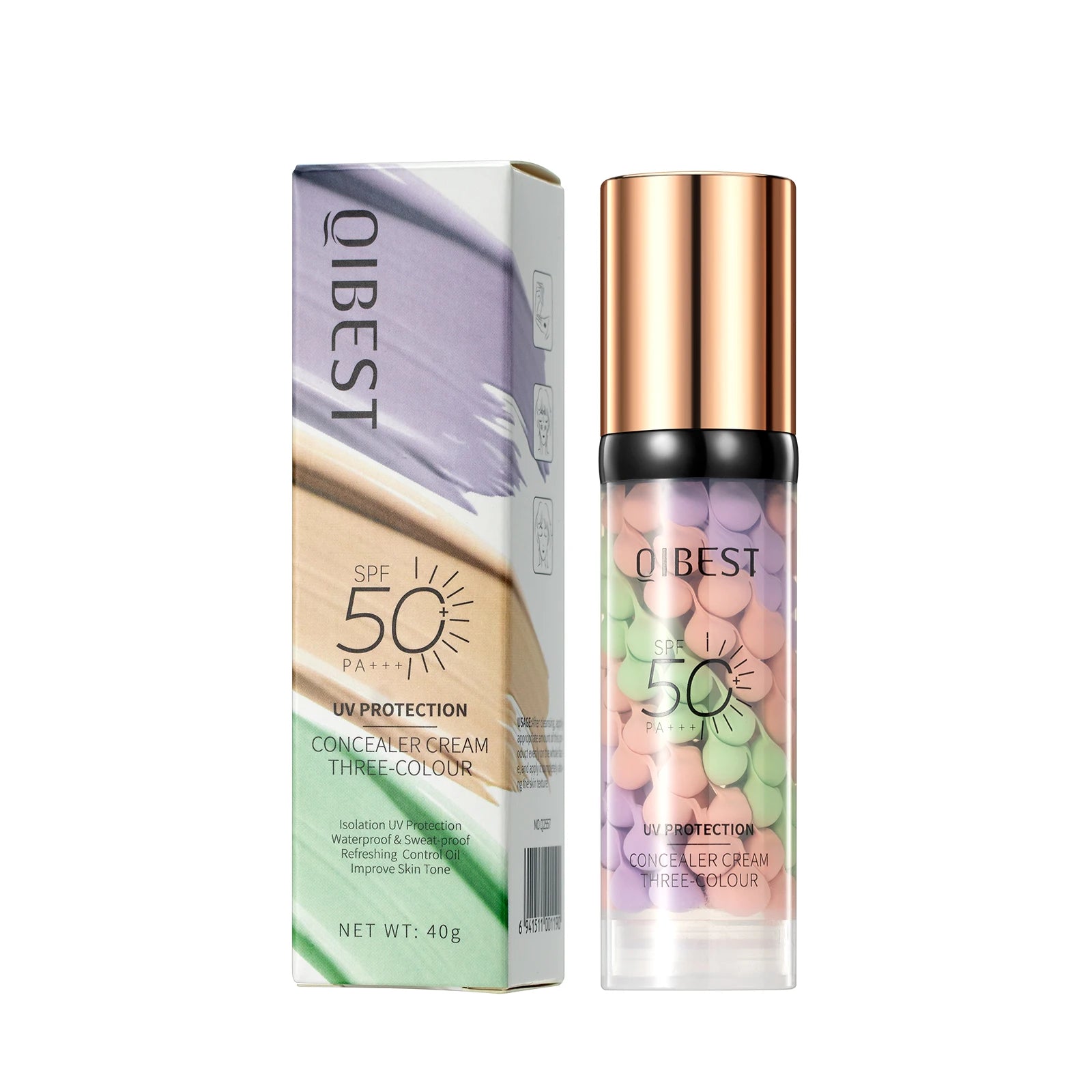 Spiral Concealer Isolation Cream - SPF50+ UV Protection, Waterproof & Long-Lasting Zpaxo PURPLE