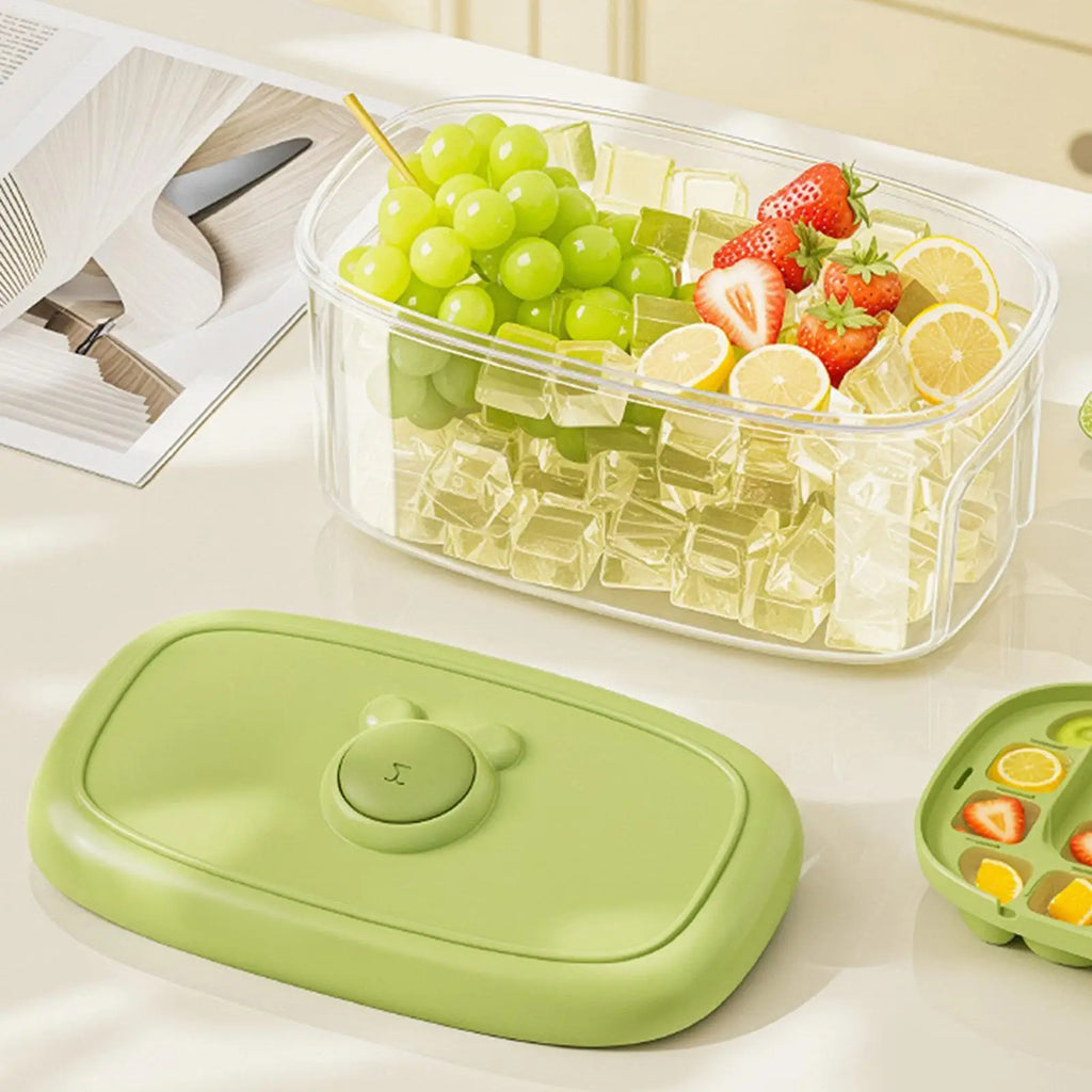 28 Grid Press Ice Cube Mold Leakproof Food Grade Tray Freezer