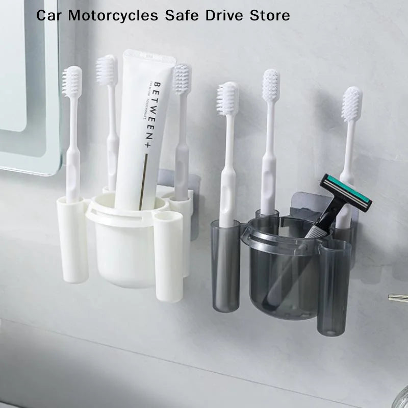 CMWall-Mounted Toothbrush Holder Cup Small Self-adhesive Storage Box