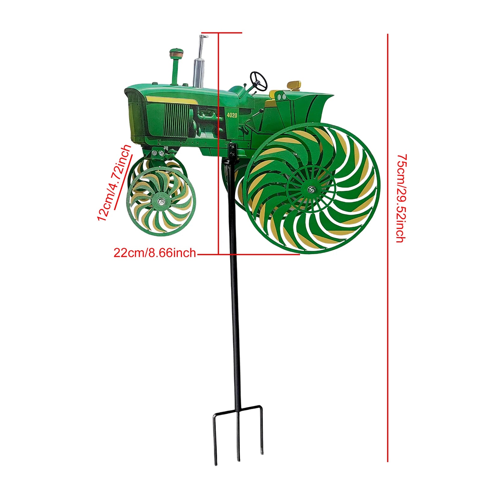 Tractor Wind Sculpture Decorative Windmill Outdoor Spinner Patio Yard