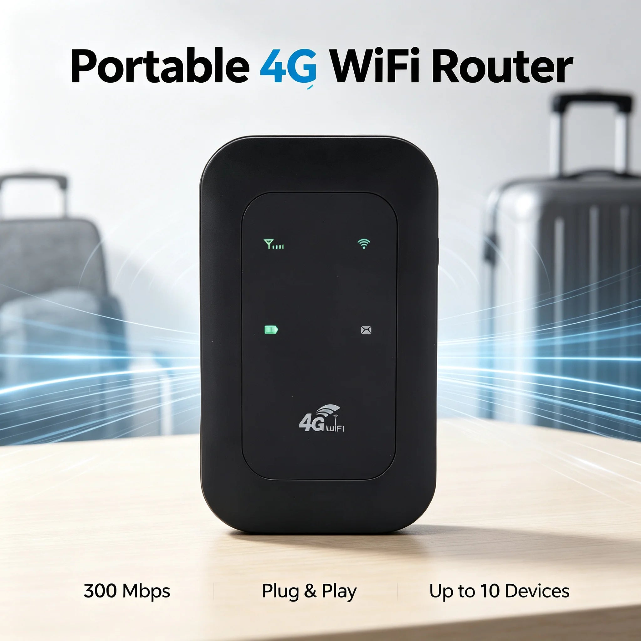 Mobile Wifi Router 2100mAh Battery Supports 10 Connected Devices