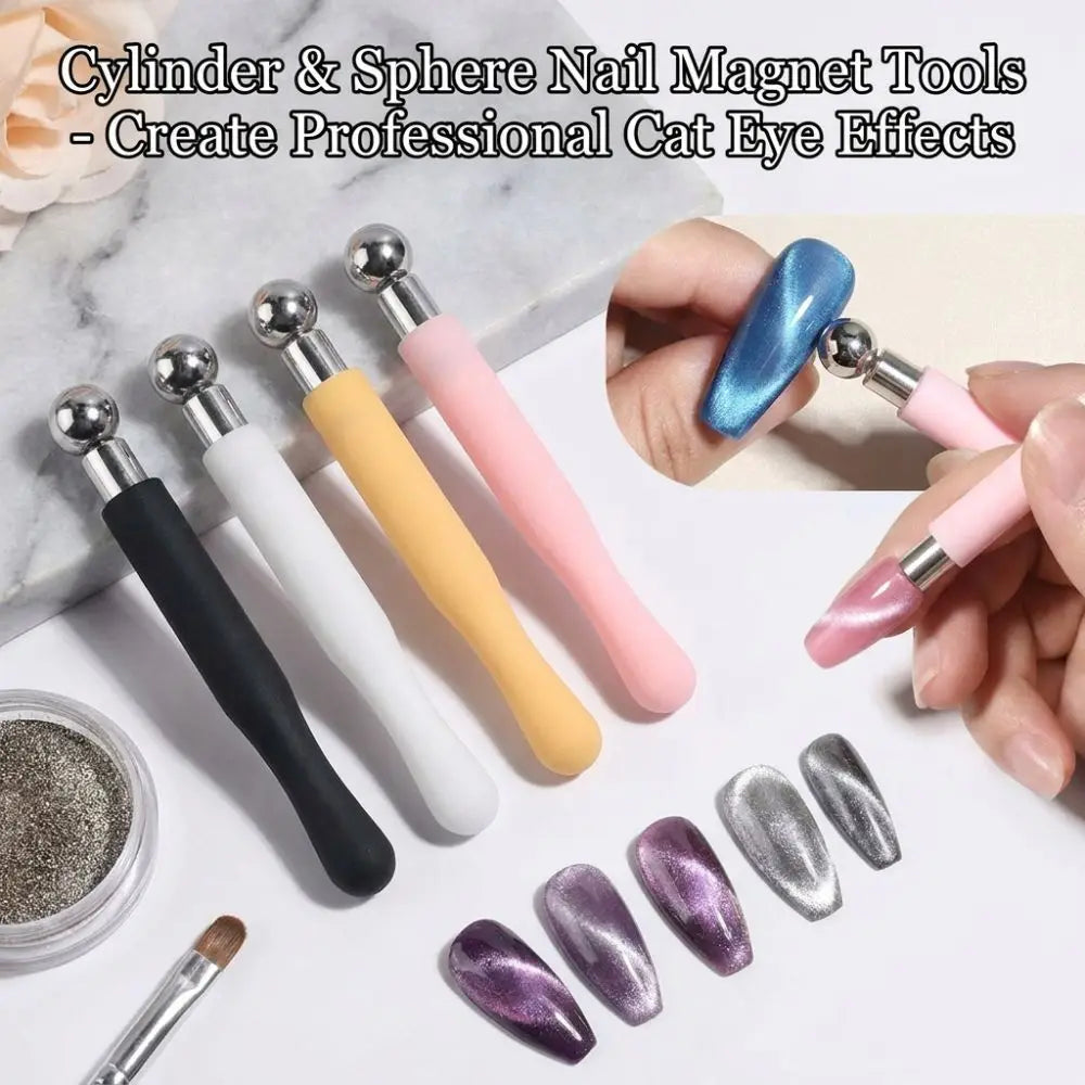 Spherical Magnet Cat Eye Nail Art Magnet Stick Round Bead Head Multifunctional False Nails Magnetic Rod Durable Lightweight Zpaxo
