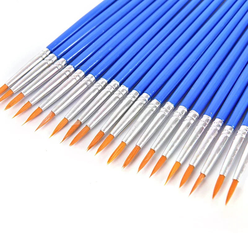 Nylon Hair Artist Paint Brush Acrylic Watercolor Round Fine Hand Zpaxo