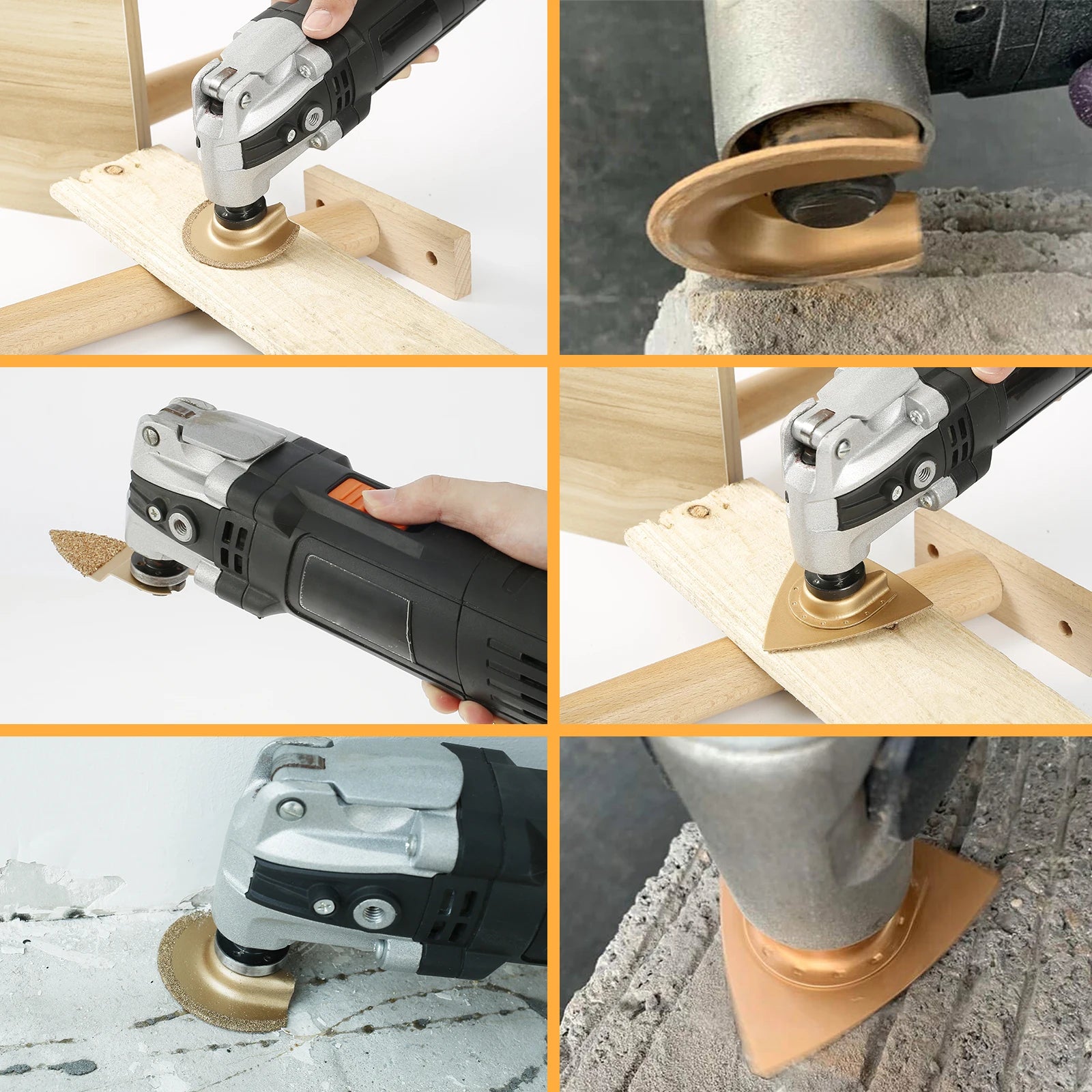 4Pcs Diamond Oscillating Saw Blade Set Quick Release Mixed Oscillating Universal Multi Tool Blade Electric Accessories for Tile Zpaxo