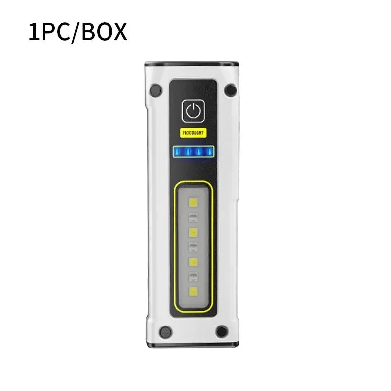 5-in-1 LED Keychain Flashlight – SOS Alarm, Magnet & Power Bank