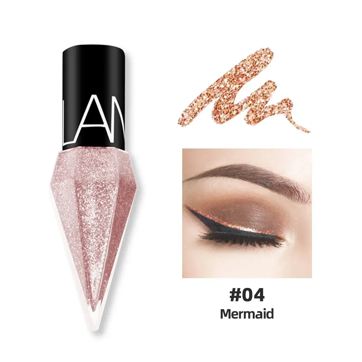 Shiny Eye Liners Pigment Silver Rose Gold Liquid Glitter Eyeshadow Zpaxo LK102-04