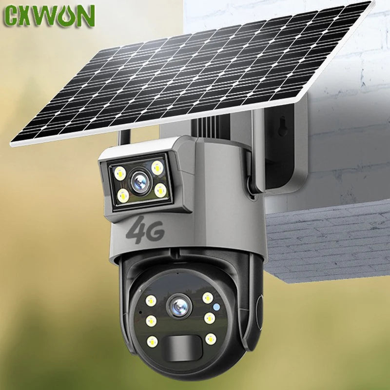 Outdoor Solar Dual Lens Lights WIFI Alarm Security 1080P Camera Lamp Zpaxo