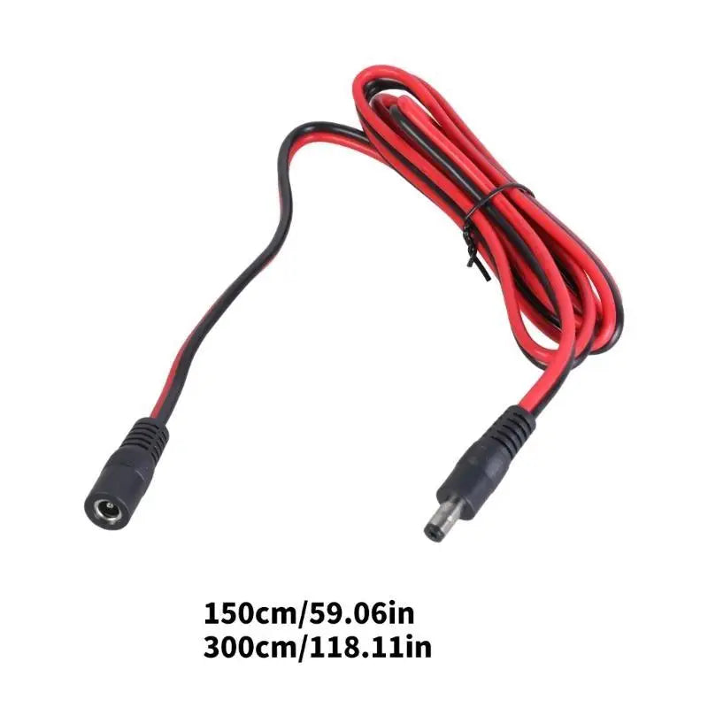 652F Length Power Cable 5 5mmx2 Male Female Adapter Line Black Zpaxo