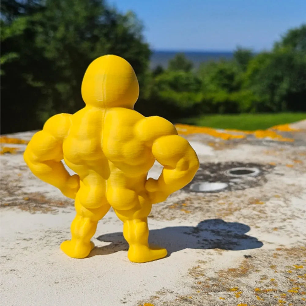 Muscle Duck Statue -3D Desktop Decor,Cute Bookshelf Whimsical Figurine,Multifunctional Indoor/Outdoor Decoration, Home Accessory Zpaxo