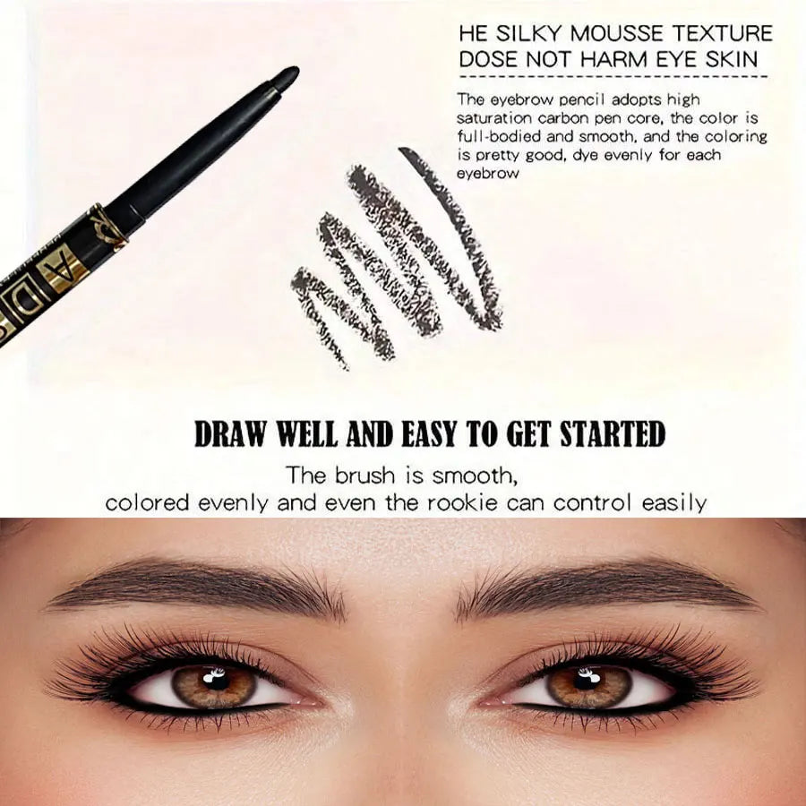 Black Eyeliner Pencils Waterproof Sweat Proof Smudge-proof Easy Twist