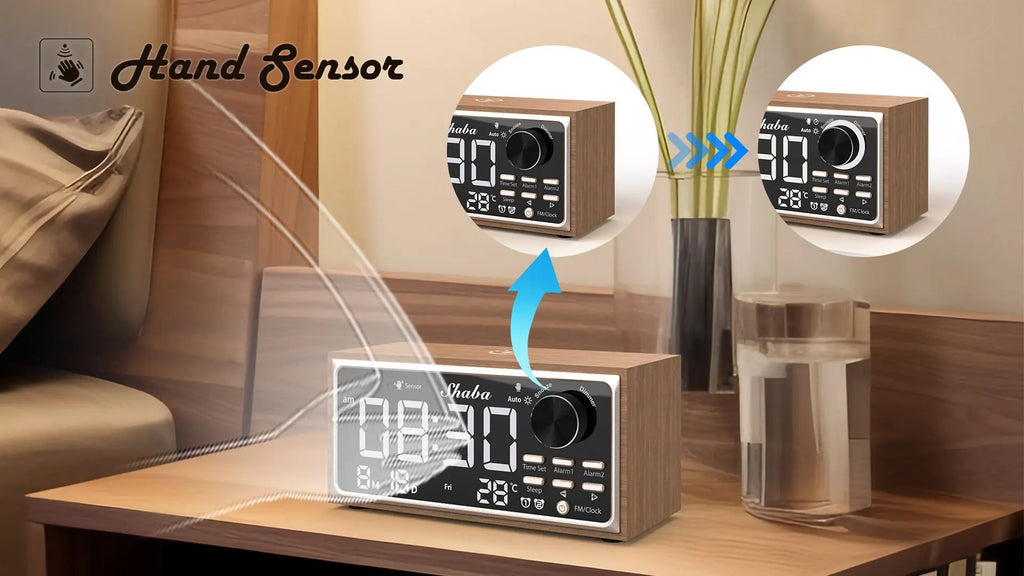 FM Retro Vintage Dual Alarm Clock Radio 15W Phone Fast Wireless