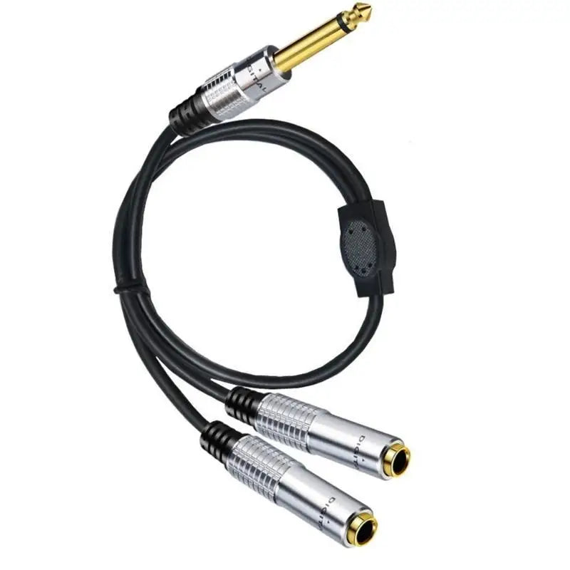 652F Male Plug Stereo Double Female Connector Y Splitter Zpaxo