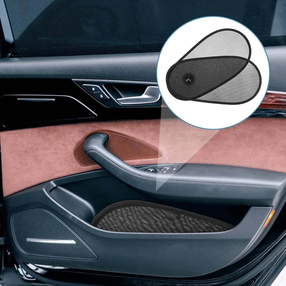 Breathable Mesh Car Window Shade – UV Sun Blocker + Suction Cups