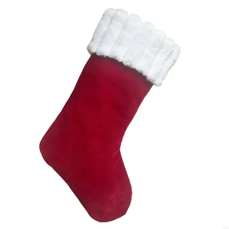 Premium Plush Holiday Stocking Red Design Sturdy Celebration Sock