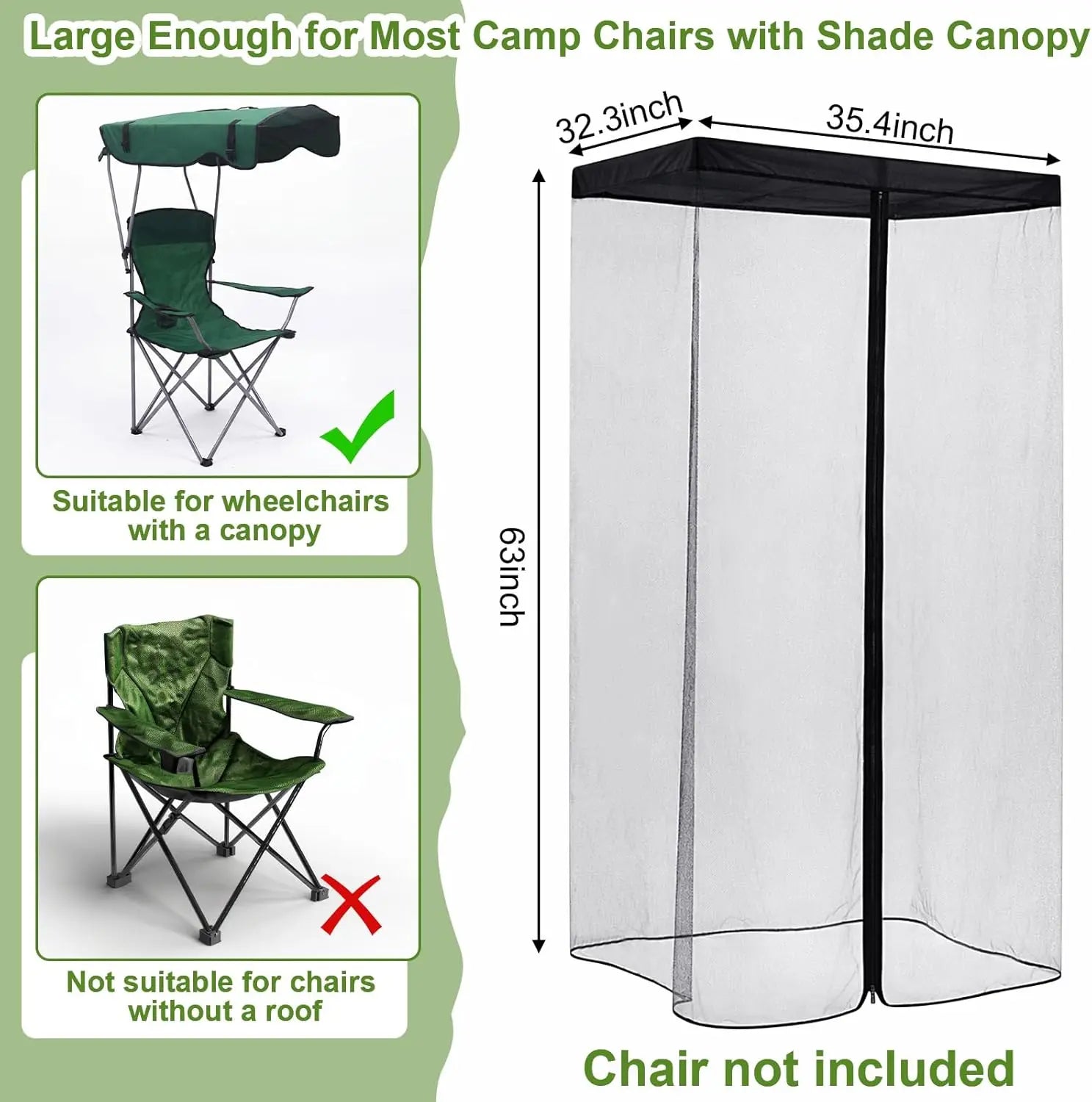 Foldable Waterproof Fine Mesh Chair Cover Mosquito Protection