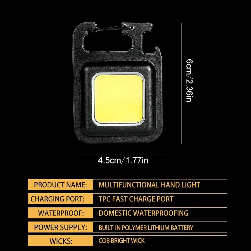 ESMARTER Mini COB Keychain Flashlight – 800LM, Magnetic, 4 Modes