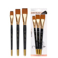 3pcs/Set Oil Painting Brushes-Wooden Mini Flat Nylon Paint Brush Set,Watercolor Brush for Body Painting Brush,Acrylic Art Paint Zpaxo 3pcs-Black