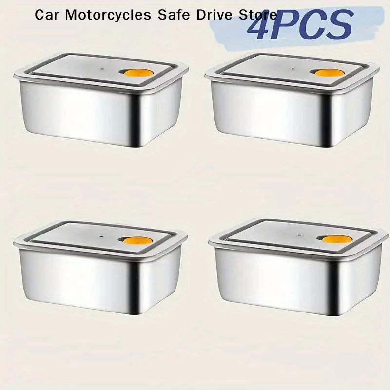CM4pc Stainless Steel Food Storage Containers Thickened Leakproof
