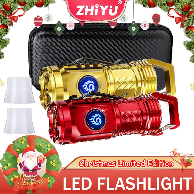 Mini USB-C Rechargeable Flashlight – 5 Modes, Hook & Lantern