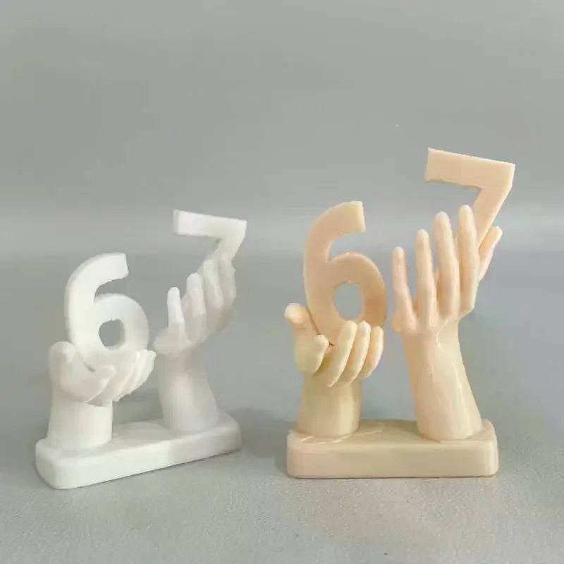 3D Printed Figurine Holding Digital Italian Brain Rot Math 67 Funny Zpaxo