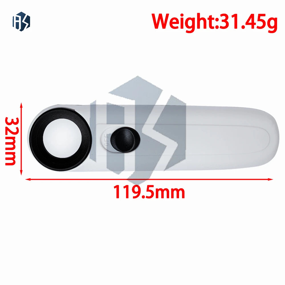 15X Handheld Glass Loupe Portable Pocket Magnifier 2 LED Lights Zpaxo