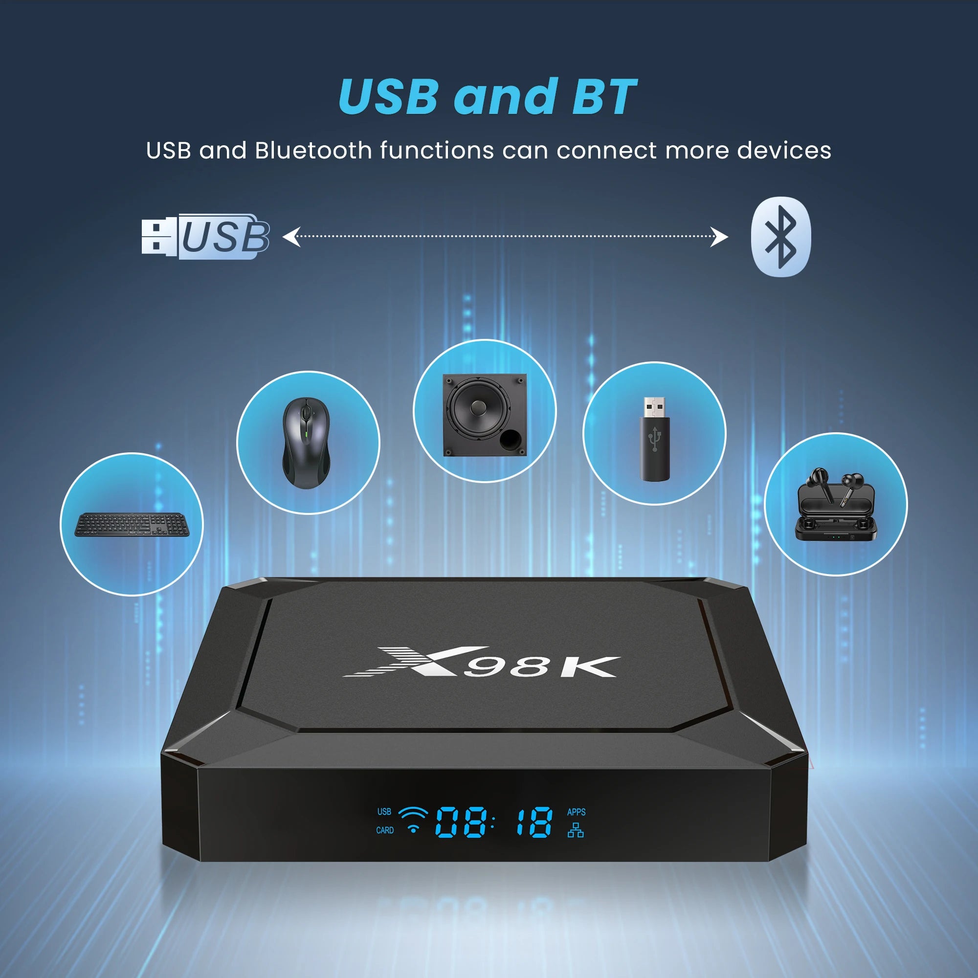 X98K TV Box Android13 RK3528 Quad-core USB BT AV1 3D Wifi6 4K HDR Zpaxo