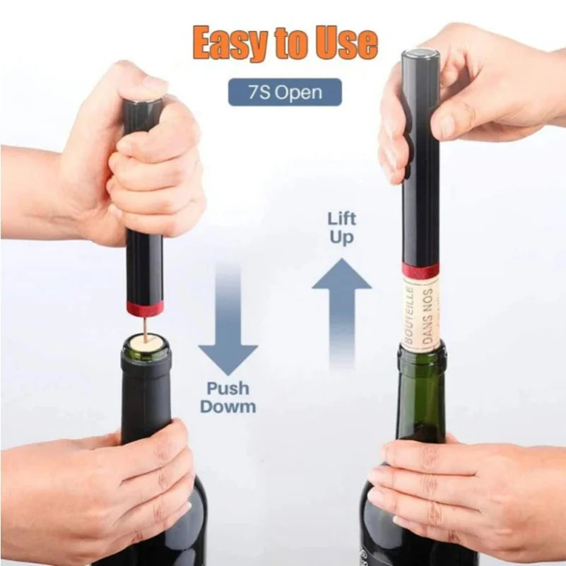 Newest Air Pressure Pump Wine Bottle Opener Portable Stainless Steel Pin Easy Cork Remover Corkscrew for Home Party Wine Lovers Zpaxo