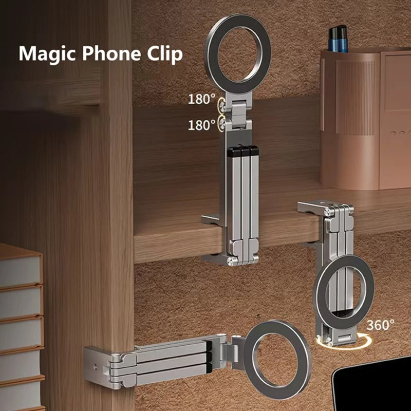 Mobile Phone Magnetic Mounting Holder Travel Portable Handheld Clip