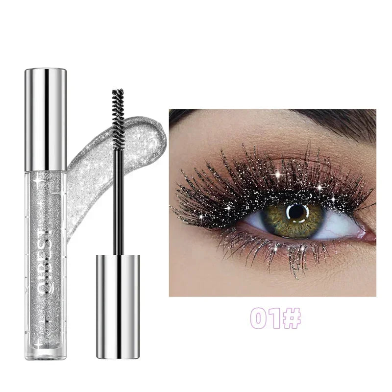 3 Colors Diamond Glitter Mascara Quick Dry Long Lasting Mascara Curling Thick Shiny Eyelash Fashional Sexy Shimmer Eye Makeup Zpaxo 01 Sliver